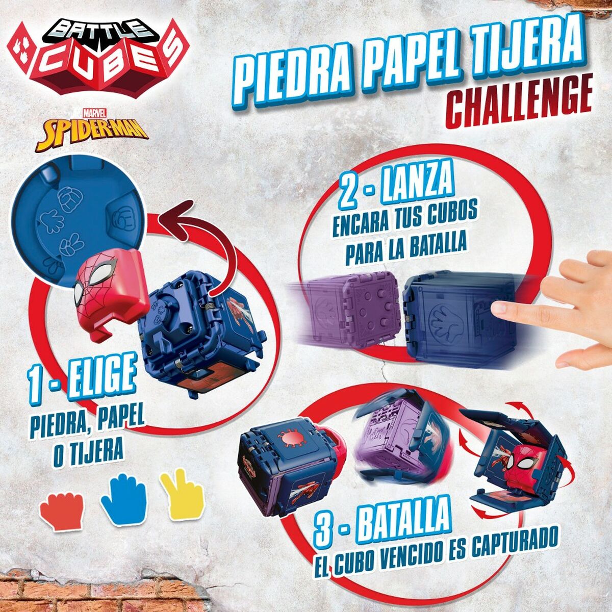 Skicklighetsspel Spider-Man Battle Cubes (12 antal)